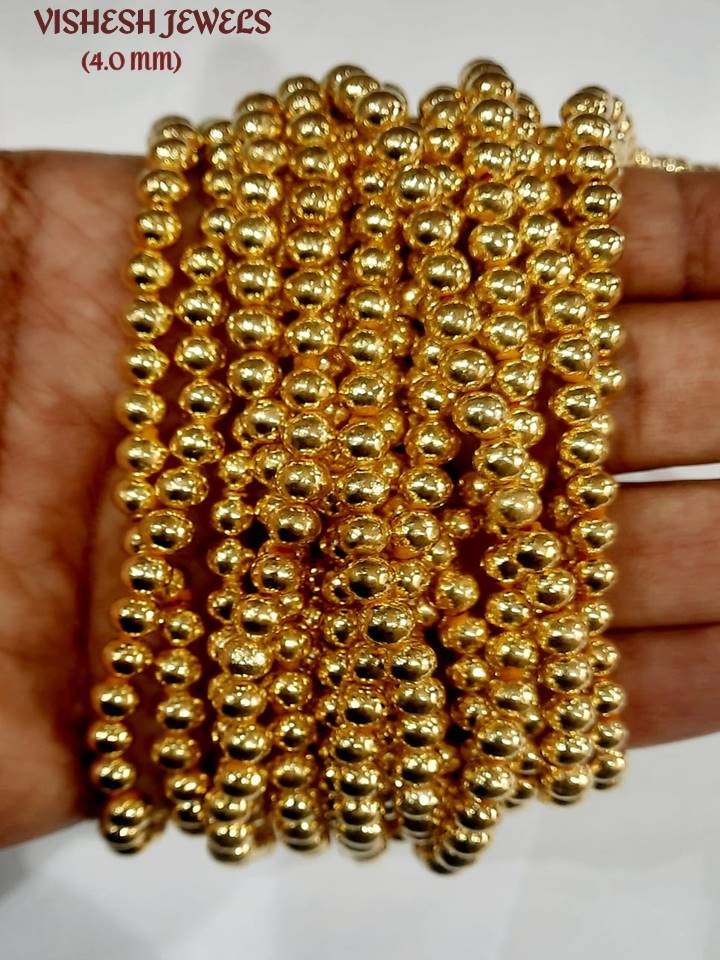 GOLD WAX FILLED BEADS 4.0mm