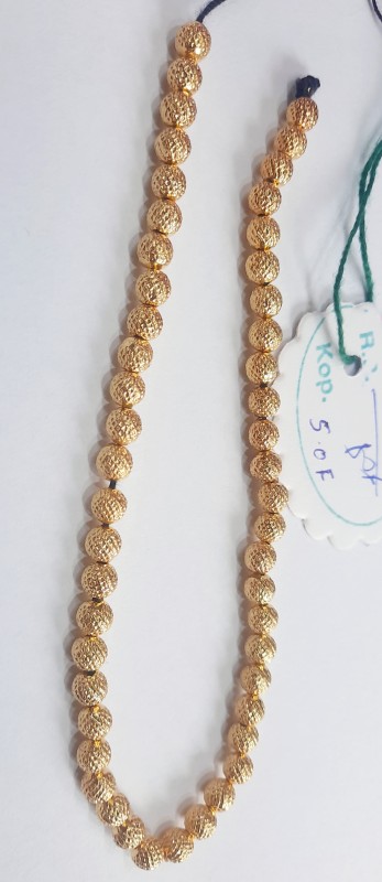 GOLD WAX FILLED SPOTTED TEXTURE BEADS 5.0 mm