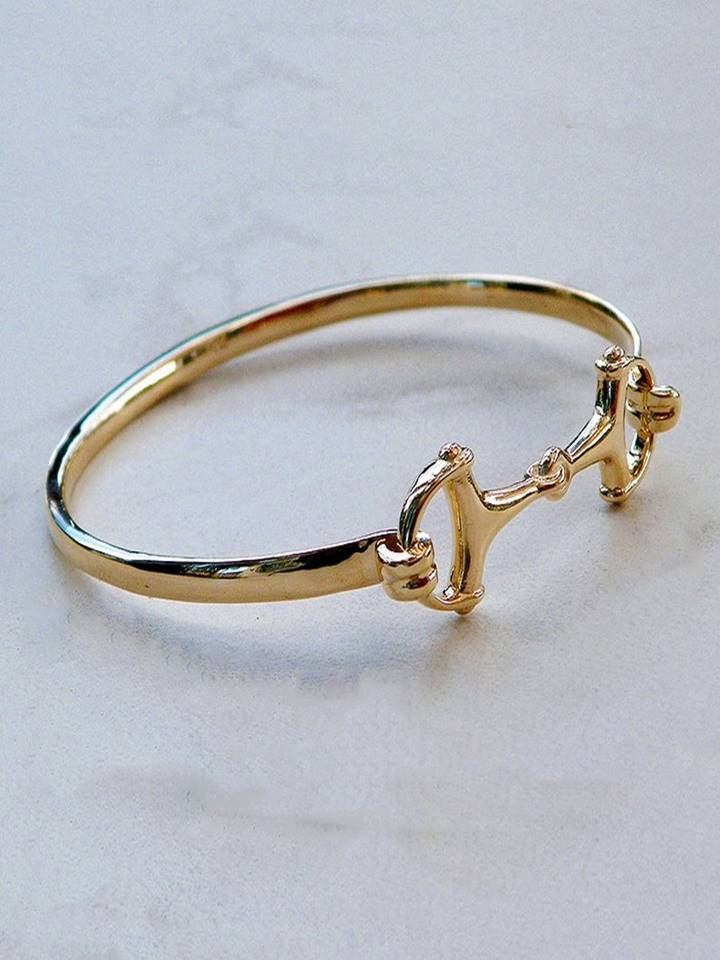 VINTAGE HAND MADE GOLD CUFF BANGLE BRACELET