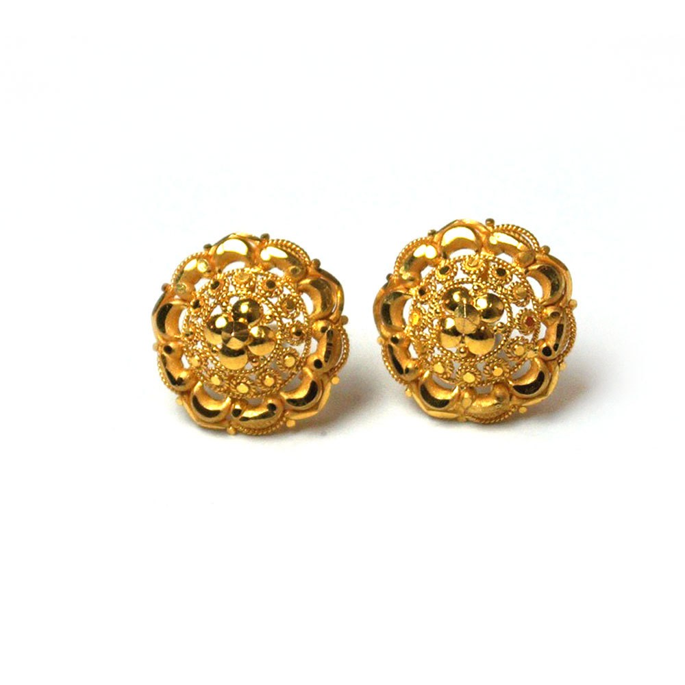 Traditional Gold Kudi Earrings For Women - Lagu Bandhu